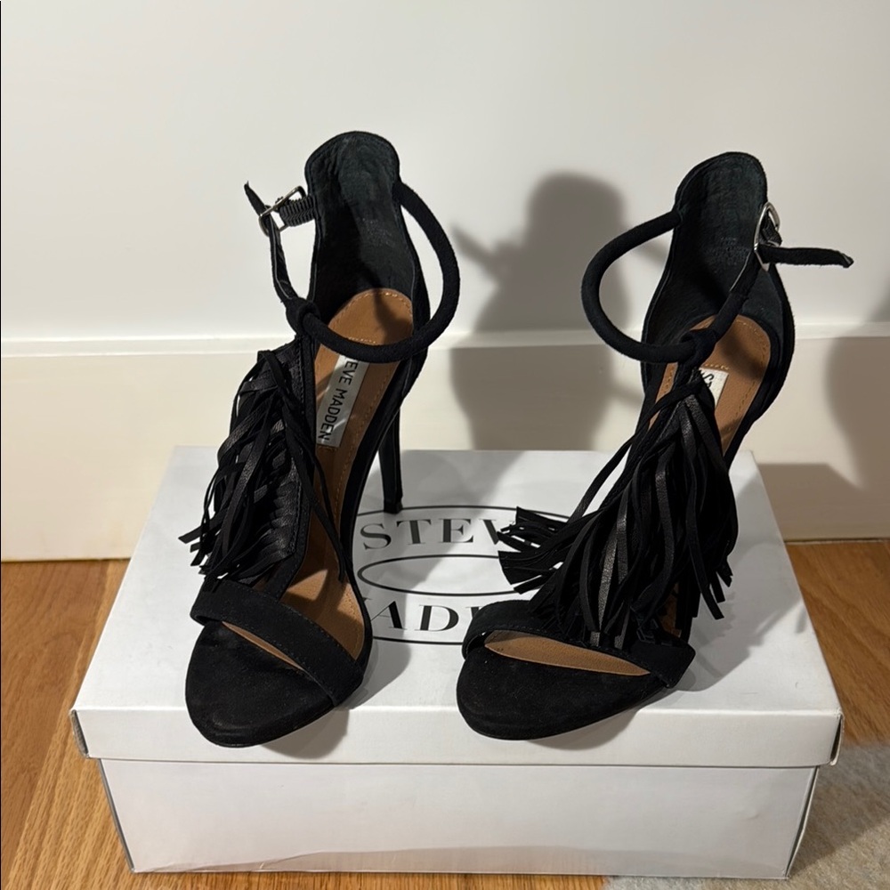 Steve Madden Black Fringe Women's Heels